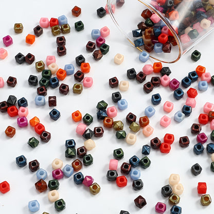 Mixed Color Square Polygonal Acrylic Beads