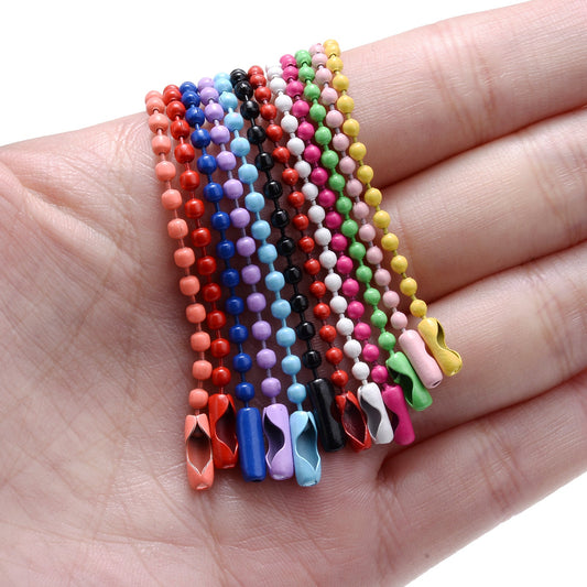 100PCS Colorful Metal Bead Chain Connector Set