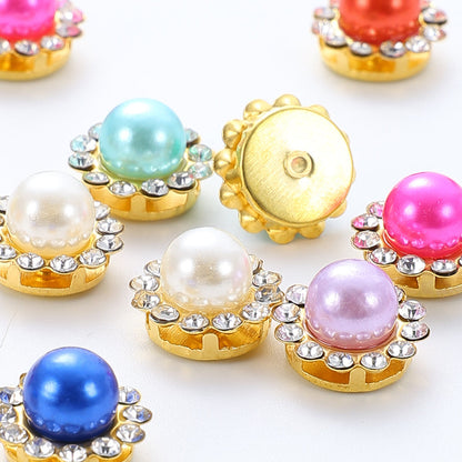 Flower Rhinestone Pearl Cabochons