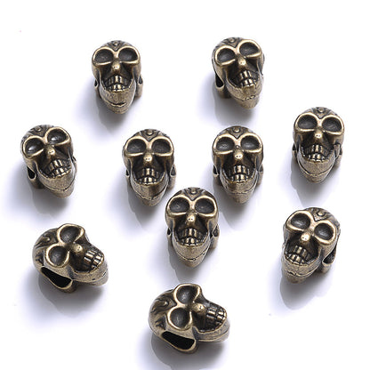 Retro 3D Alloy Skull Spacer Beads