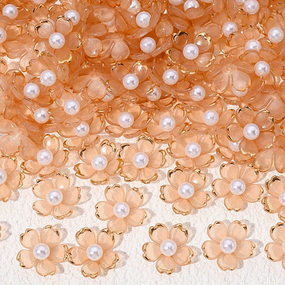 Colorful Cherry Blossom Acrylic Beads