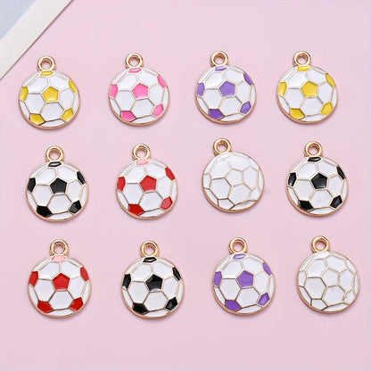 10PCS 13×17mm Colorful Football Acrylic Pendant Set
