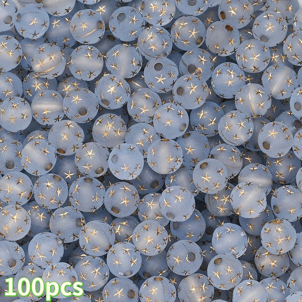 Matte Star Acrylic Spacer Beads