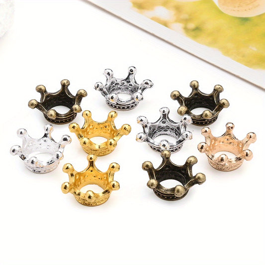 10/30pcs 6x13mm Alloy Crown Spacer Beads