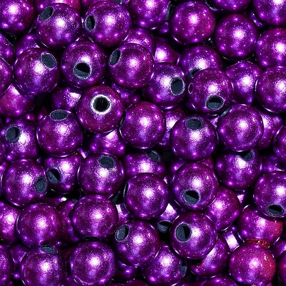 50/100/200pcs 8/10/12mm Colorful Round Acrylic Glossy Beads