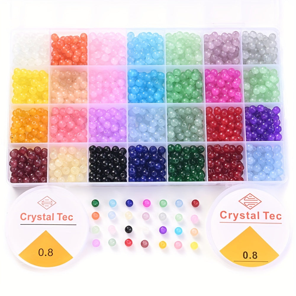 1400pcs 6mm Glass Beads Set