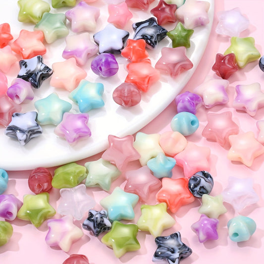 Star Pattern Acrylic Beads