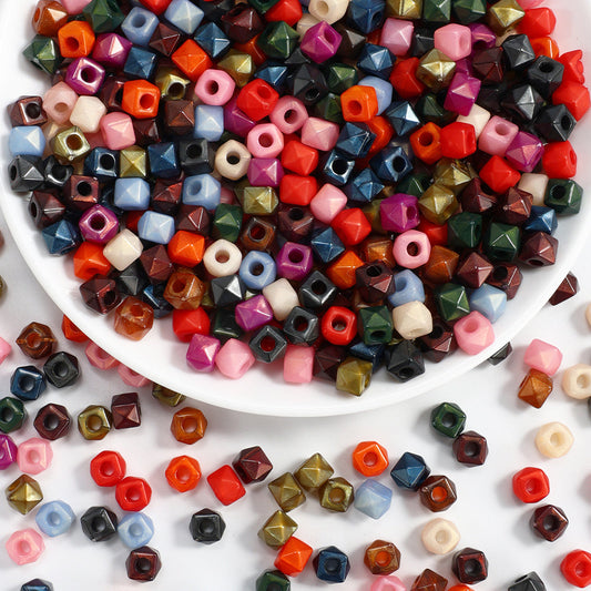 Mixed Color Square Polygonal Acrylic Beads
