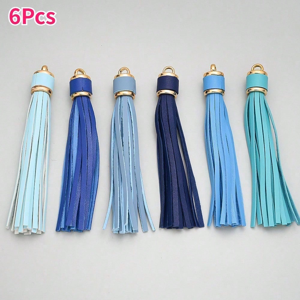 Leather Tassel Metal Keychains