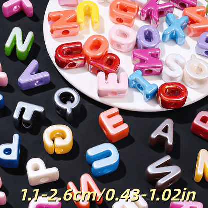 Colorful Alphabet Acrylic Beads