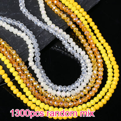 Colorful Crystal Faceted Spacer Beads Set