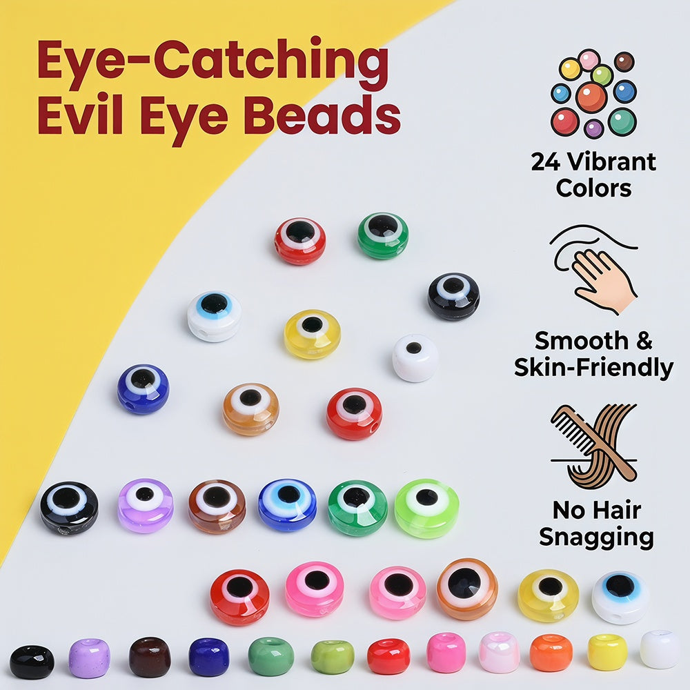 1 Box 24-Grid Evil Eye DIY Jewelry Making Bead Kit