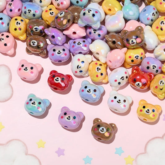 10pcs 17x20mm Panda Head Acrylic Beads