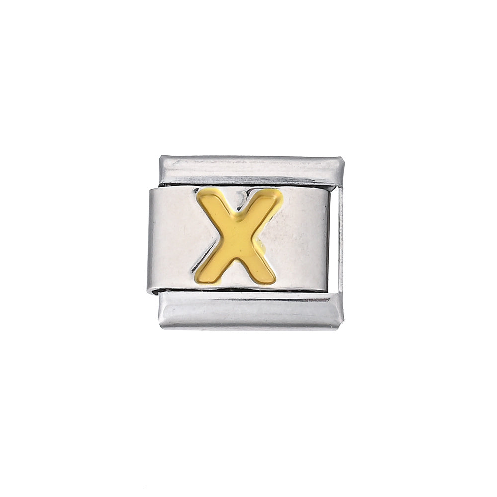 A-Z English Letter Stainless Steel Italian Charm Links
