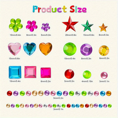 Acrylic Rhinestone Rainbow Self-Adhesive Stickers
