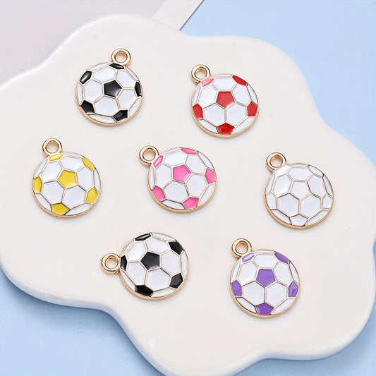 10PCS 13×17mm Colorful Football Acrylic Pendant Set