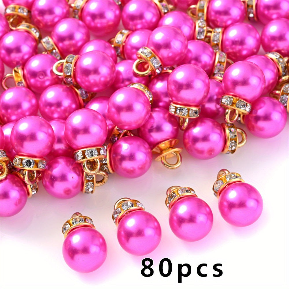 Rhinestone Imitation Pearl Charms