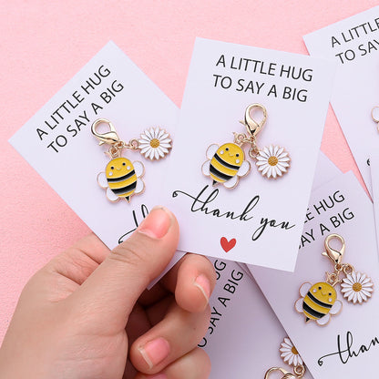 5/10-Set Bee & Daisy Flower Keychain Gift Set