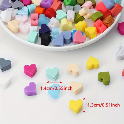 10PCS 13×14mm Love-Shaped Silicone Bead Set