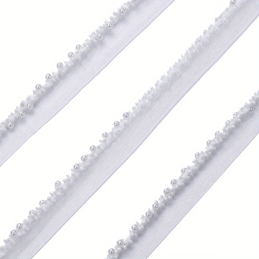85cm 2cm Shiny Tiny Beads Lace Trim Ribbon
