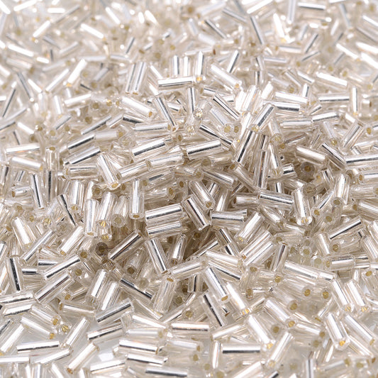 500-Piece 2x4 mm Multicolor Glass Tube Beads