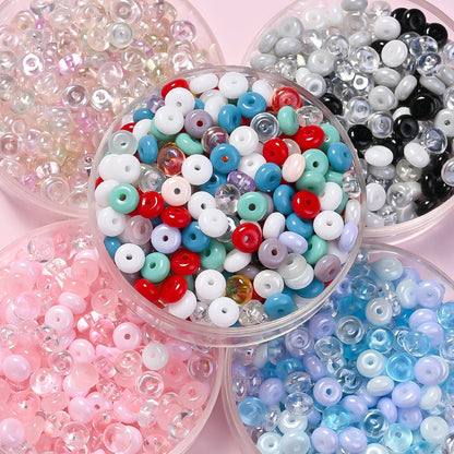 Vibrant Flat Round Glass Spacer Beads