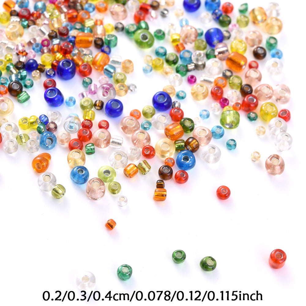 2500/5000/10000PCS 2/3/4mm Silver-Lined Glass Seed Beads