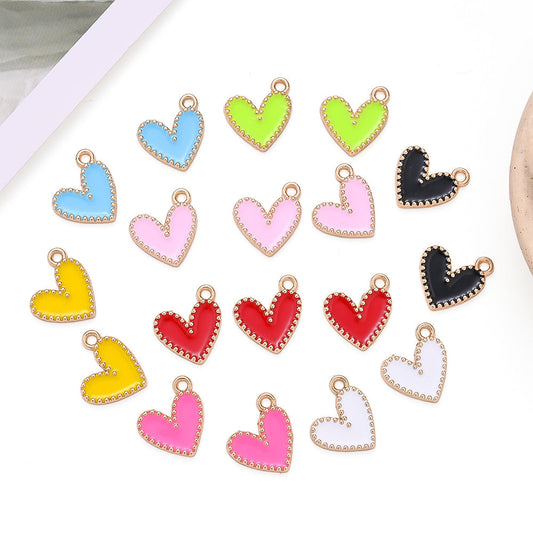 Enamel Heart Pendant Charms