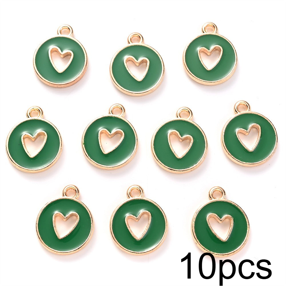 Valentine's Day Round Openwork Heart Alloy Charms