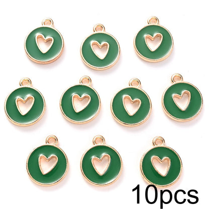 Valentine's Day Round Openwork Heart Alloy Charms