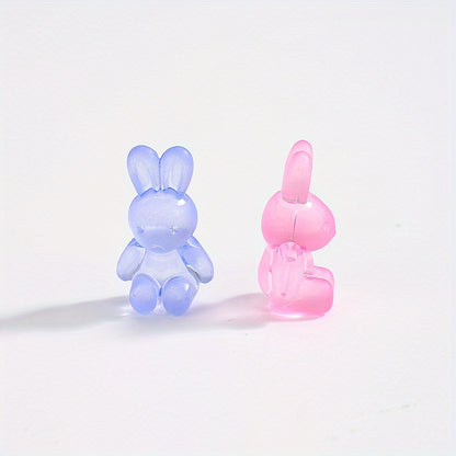 30pcs Mixed Color Rainbow Rabbit Acrylic Beads