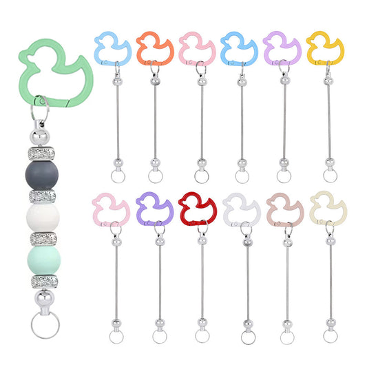Duck Shape Beadable Keychain Set