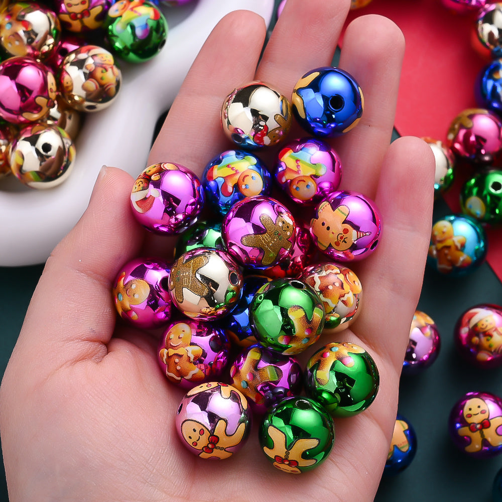 Christmas Gingerbread Man Acrylic Beads