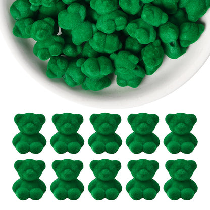 Resin Flocked Bowknot Beads