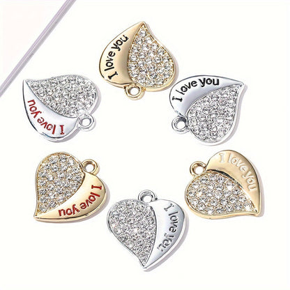 "I Love You" Heart Pendant Charms