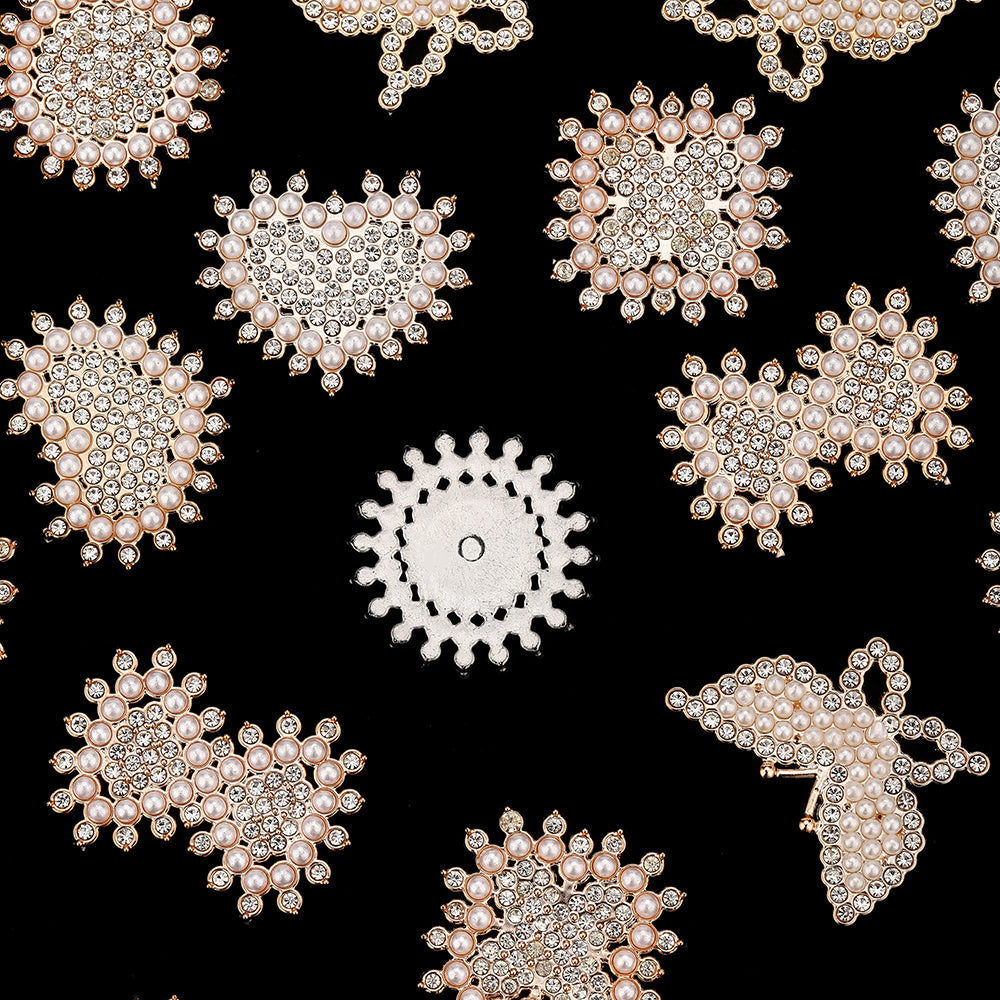 Stylish Acrylic Pearl and Rhinestone Flatback Embellishments