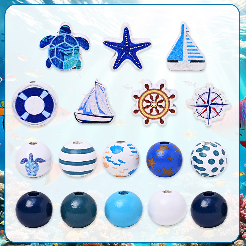 Nautical-Themed Wooden Beads