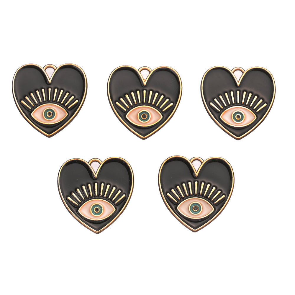 Evil Eye Heart Pendants Charms