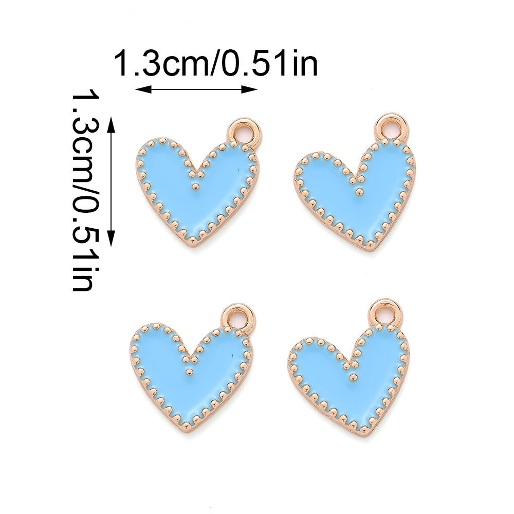 Enamel Heart Pendant Charms