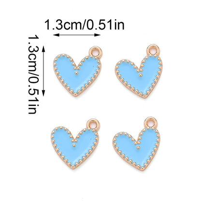 Enamel Heart Pendant Charms