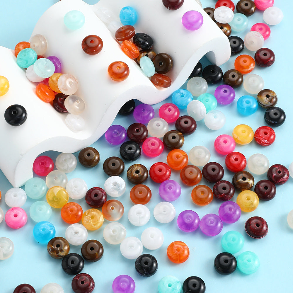 100-Piece 5x10 mm Acrylic Flat Spacer Beads
