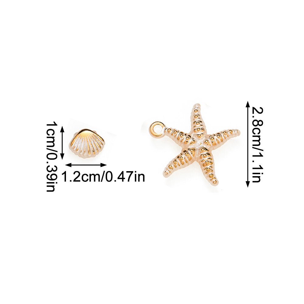 White Golden Acrylic Ocean Charms