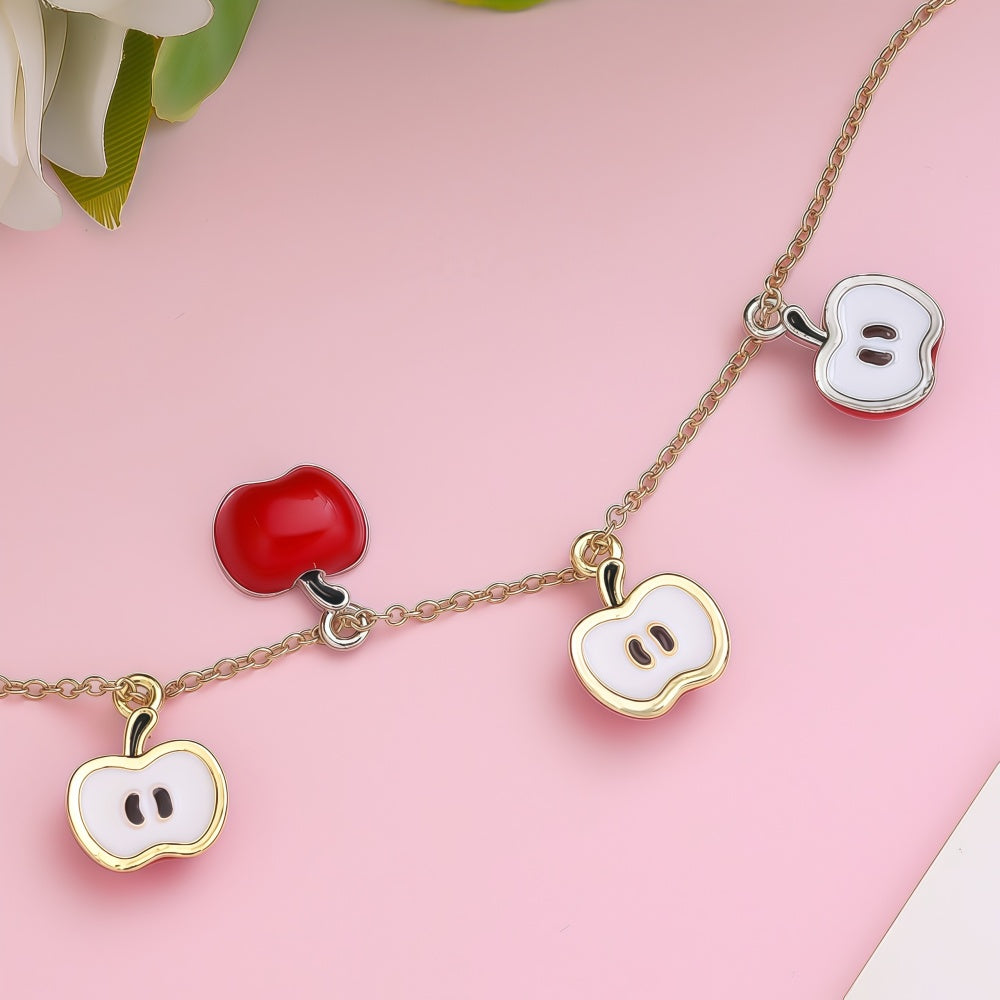 Gold Silver Apple Slice Alloy Pendants