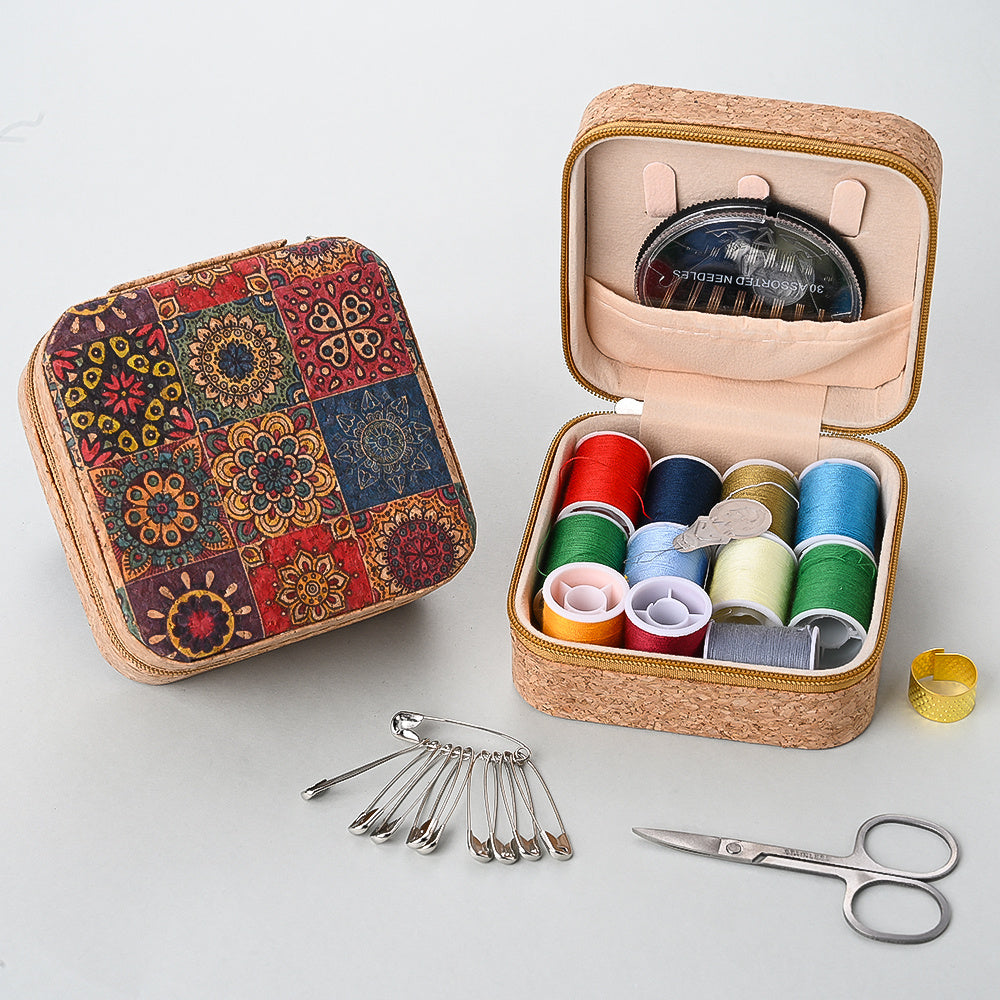 Retro Sewing Kit with Zipper Case