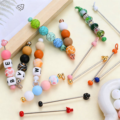 Metal Blank Bar Beadable Keychain Set