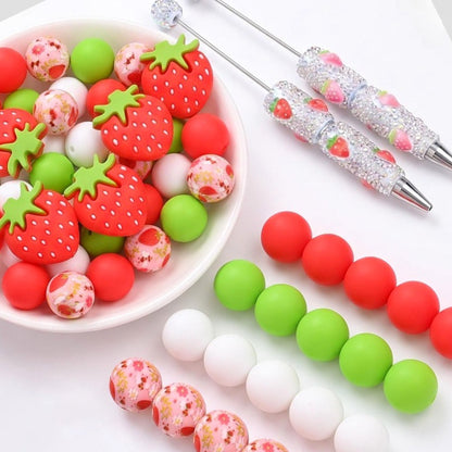 Strawberry Silicone Bead Pen Set