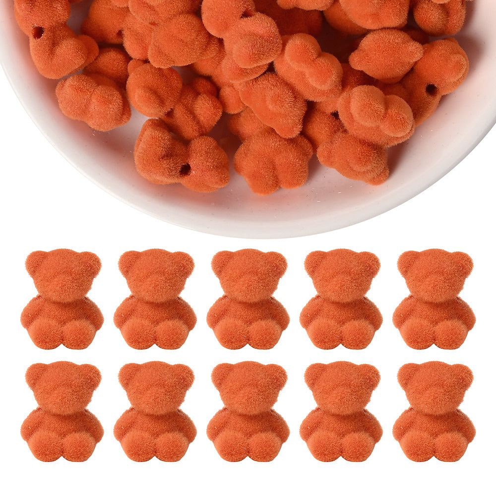 Resin Flocked Bowknot Beads