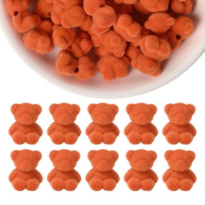 Resin Flocked Bowknot Beads