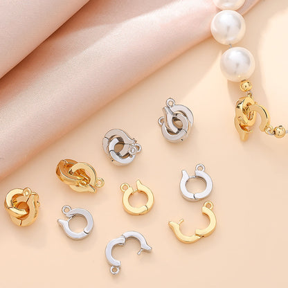 1 Pair 8mm Gold & Silver Copper Jewelry Clasps
