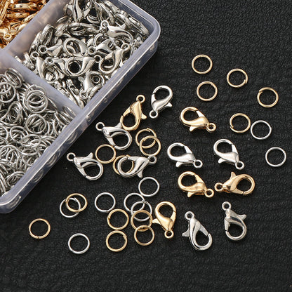 500-Piece Gold and Silver Lobster Clasp & Jump Ring Set